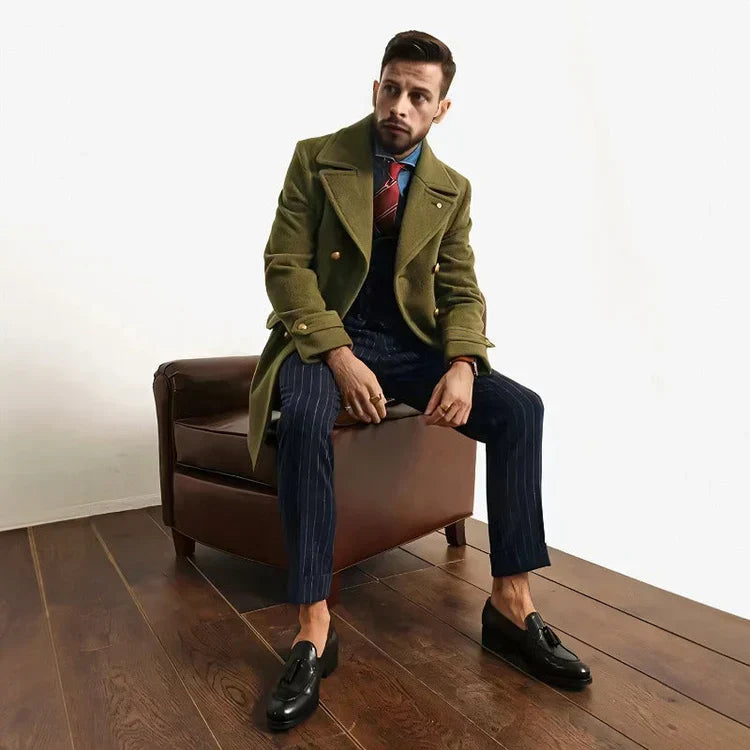 Warme herenjas met kraag - Daim