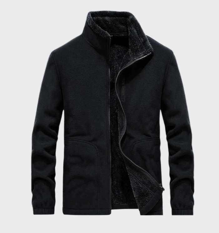 Glen -  warme fleece jas met een hoge halslijn, zakken en ritssluiting
