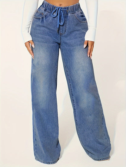 Blauwe Baggy Jeans met koord - Sophia