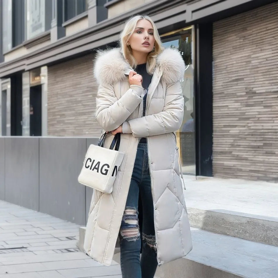 Manila - Lange Winterjas met Bontmuts