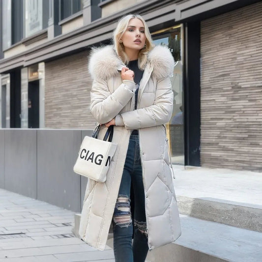 Manila - Lange Winterjas met Bontmuts