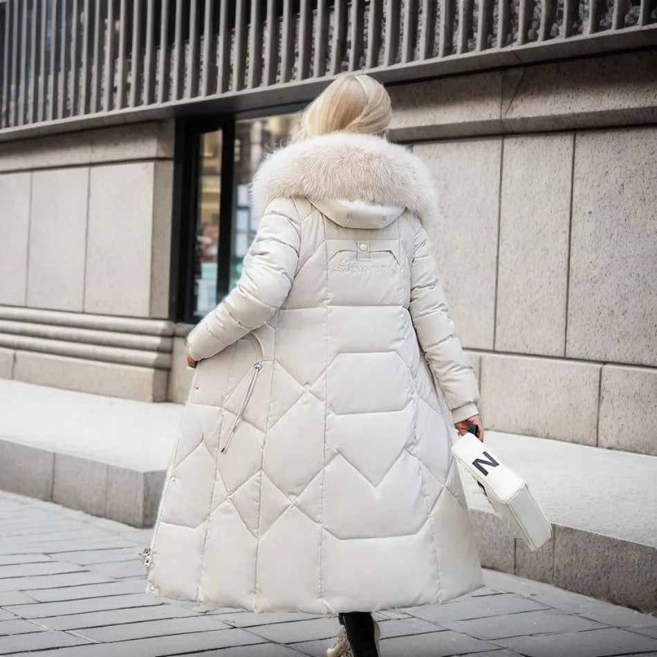 Manila - Lange Winterjas met Bontmuts