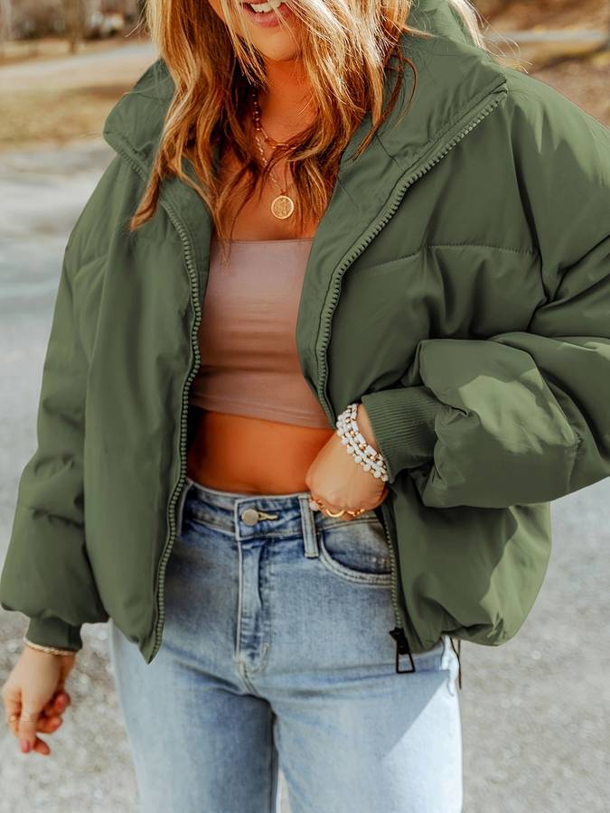 Warme jas met ritssluiting