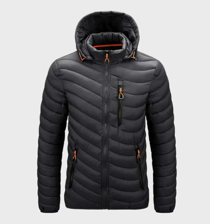 Blake - warme, slim-fit waterdichte winterjas met capuchon, zakken en ritssluiting