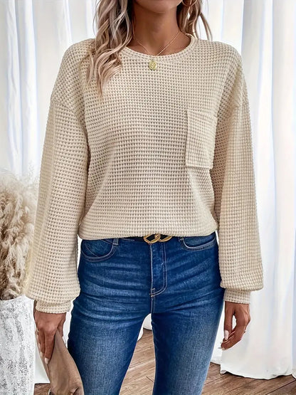 Gewafelde Trui Met Borstzakje