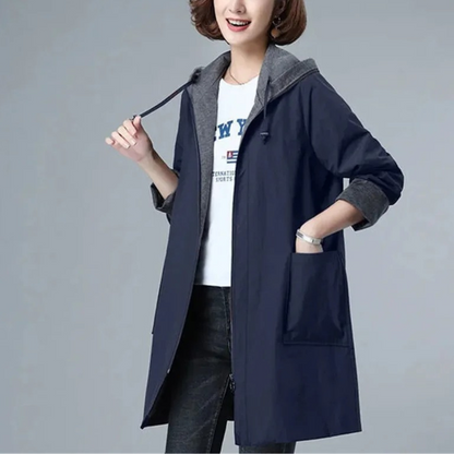 MaxMila Windbreaker Jas | Casual lange lentejas met capuchon voor dames