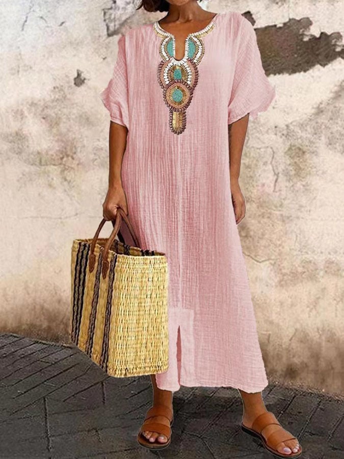 Rubi | Luchtig kaftan jurk met etnische accenten