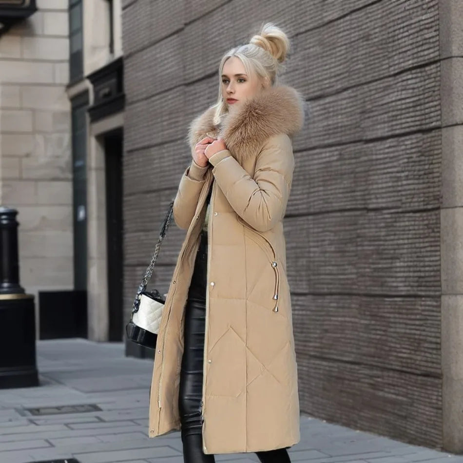 Manila - Lange Winterjas met Bontmuts