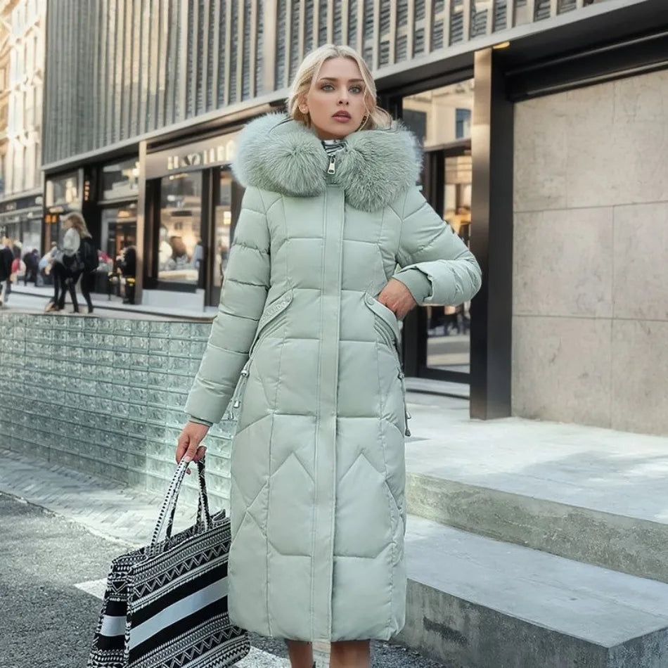 Manila - Lange Winterjas met Bontmuts