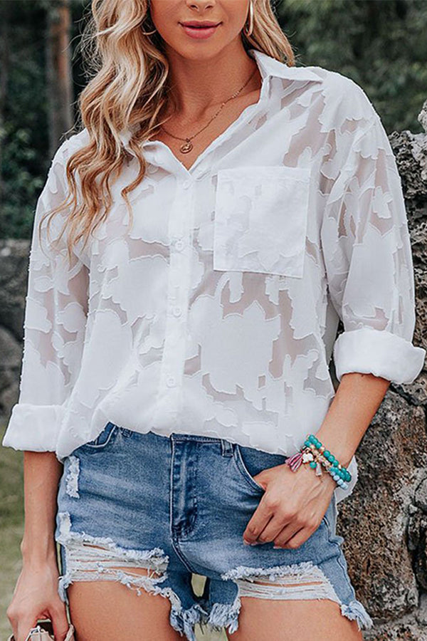 Sofia | Chique Jacquard Blouse