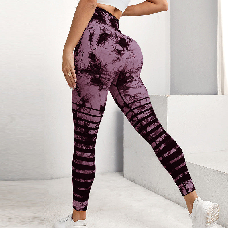 Lenie - Stijlvolle en Comfortabele Zomerse Tie-Dye Streep Leggings met Buikcontrole voor Vrouwen