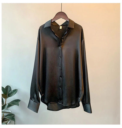 Ziza Satijnen Blouse | Comfortabel elegant overhemd voor vrouwen