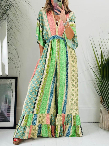 Yuna | Comfy florel mouwen jurk