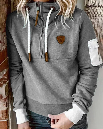 Sophie | Hoodie met halve rits
