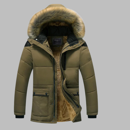 AlpineVoyage Parka | Lange Waterdichte Winterjas Heren met Bontkraag en Fleece Voering