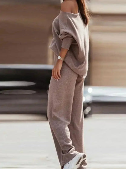 Faby | Casual asymmetrische top en broek set