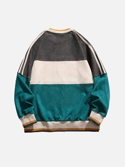 Cassandra - Drie Lijnen Gespleten Fluweel Sweatshirt