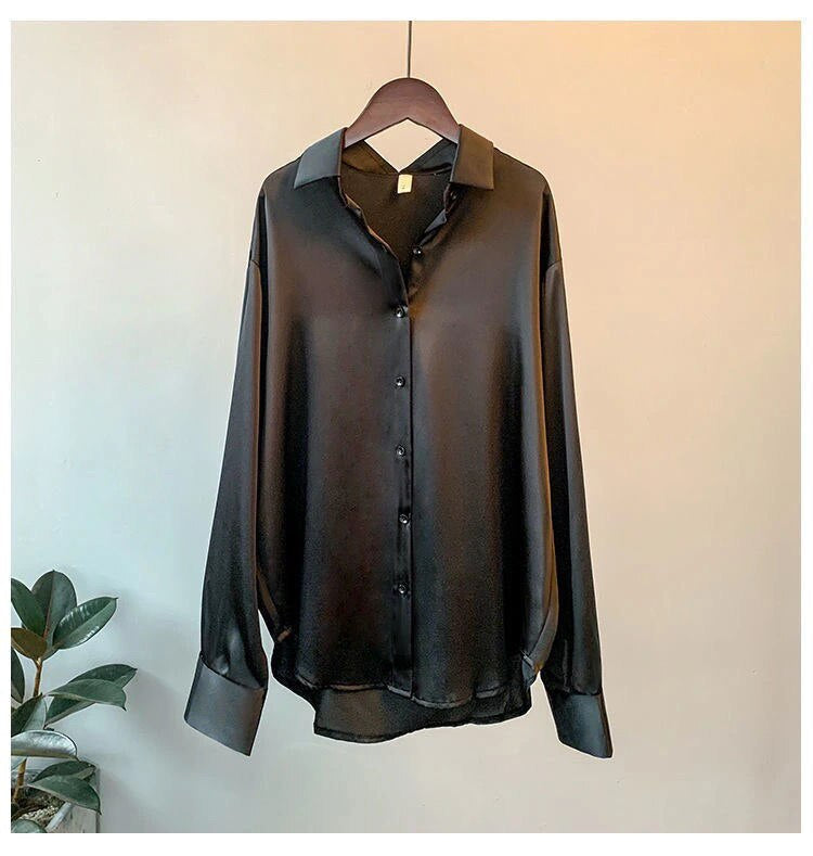 Ziza Satijnen Blouse | Comfortabel elegant overhemd voor vrouwen