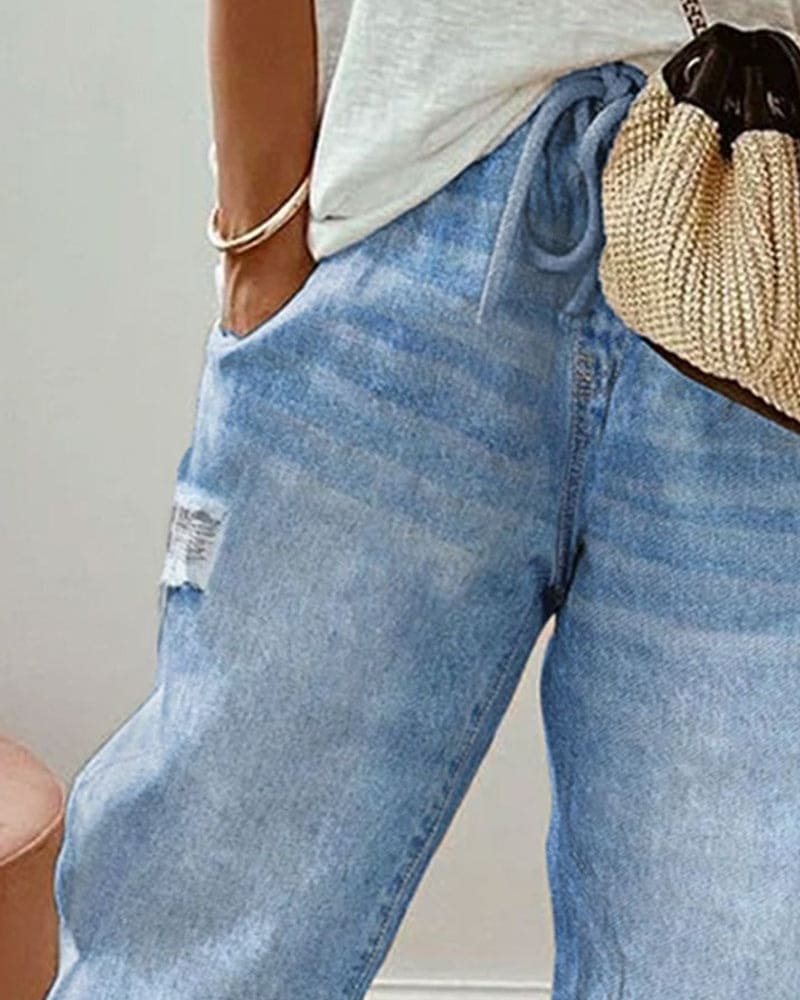 Sara | Losse jeans met zakken
