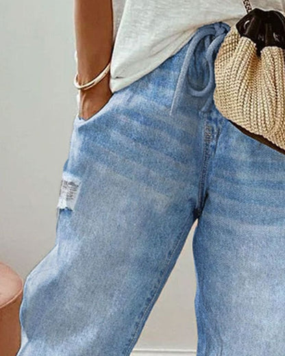Sara | Losse jeans met zakken