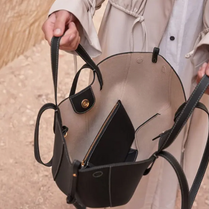 Luca | ruime en elegante leren tas met verfijnde afwerkingen