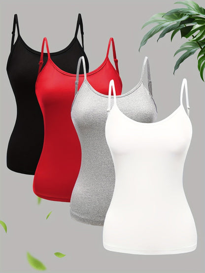 Effen 4-pack Cami Tops - Scarlett