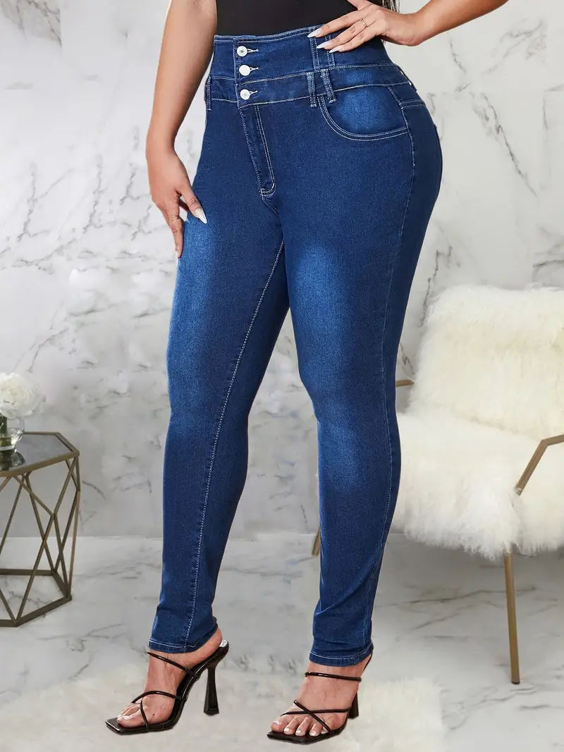 ModeParisienne® Analin - Chique Geknöpfte Rokkenjeans