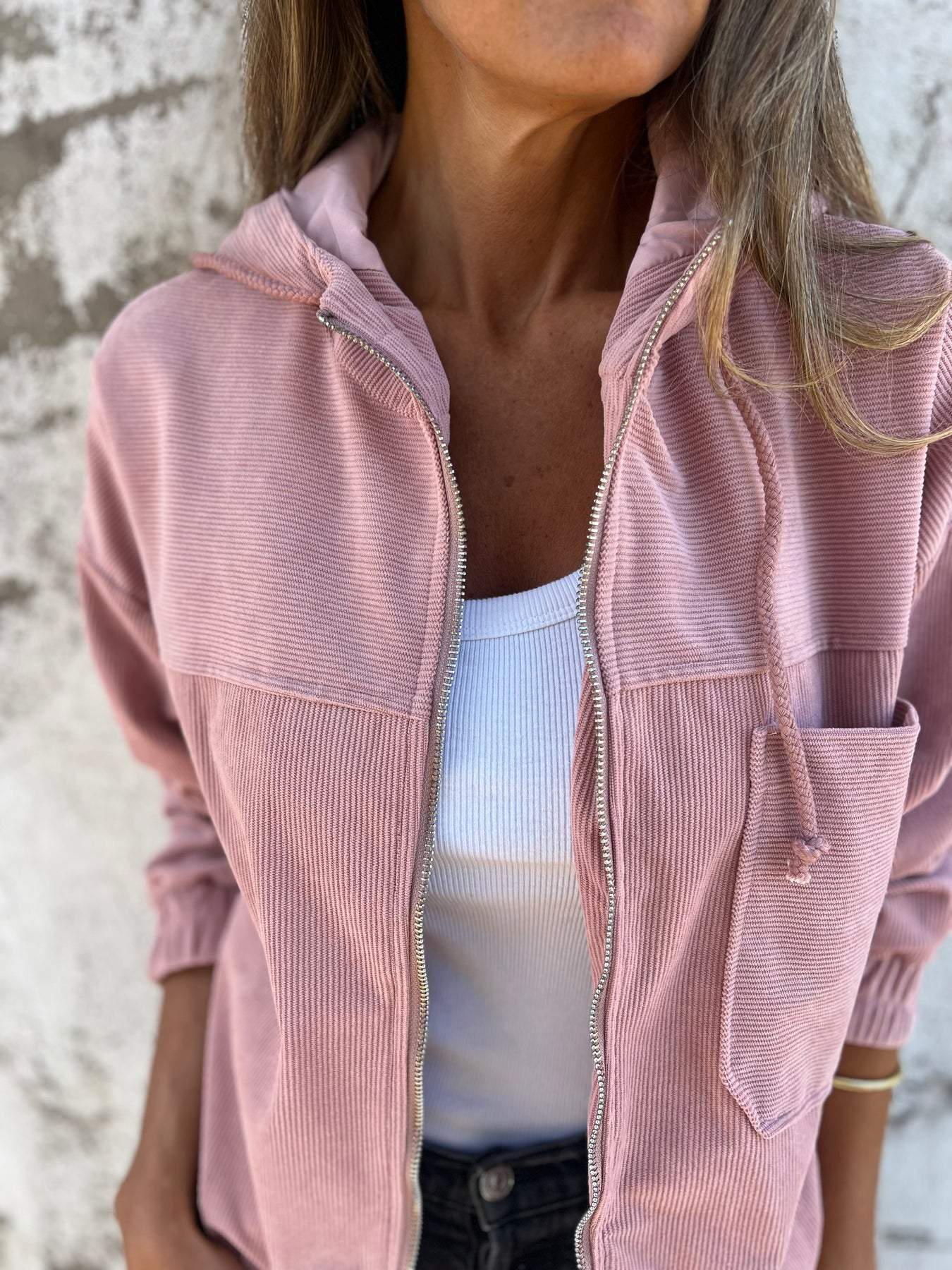 Chessie - Casual jas met rits en capuchon