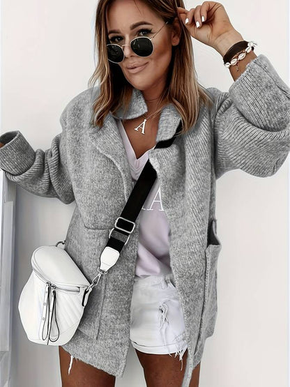 Grijze lange mouwen vest