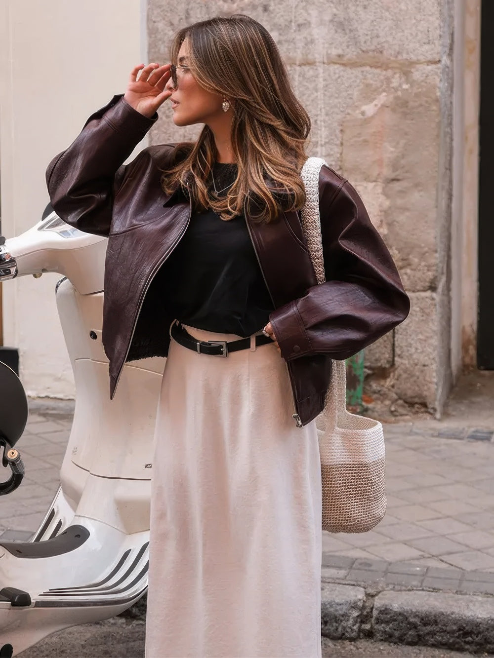 Earline - Vintage Leren Jas Damesmode