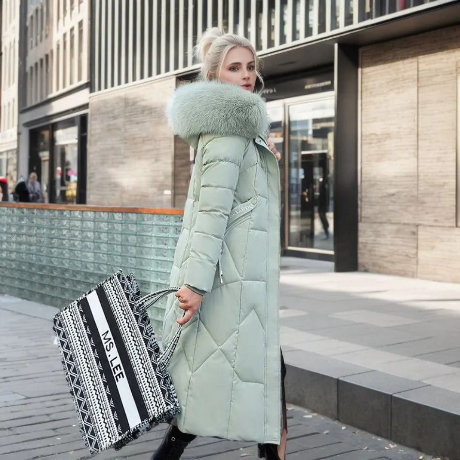 Manila - Lange Winterjas met Bontmuts