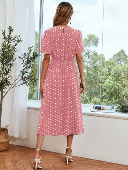 Ariella - Midi-jurk met ronde hals