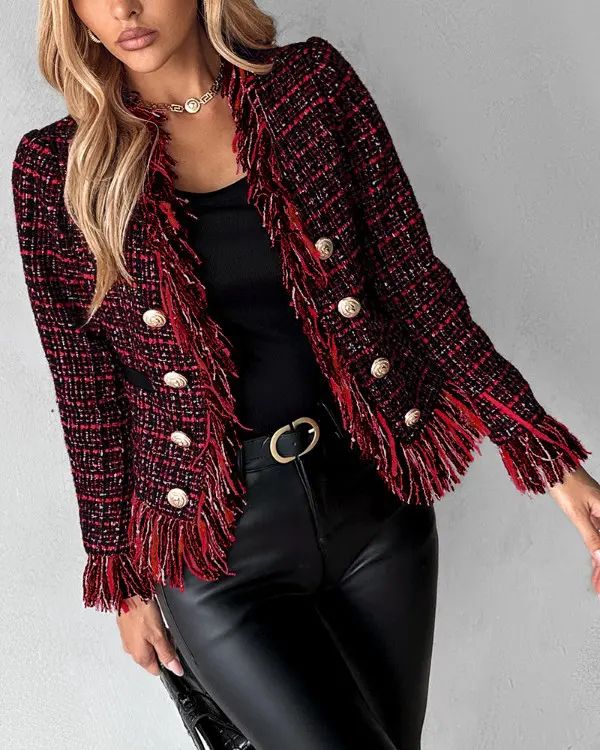 Win | Casual, elegante jas met kwastjesdesign