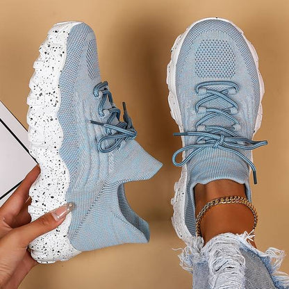 Anna - Lichtgewicht blauwe elastische sok sneakers