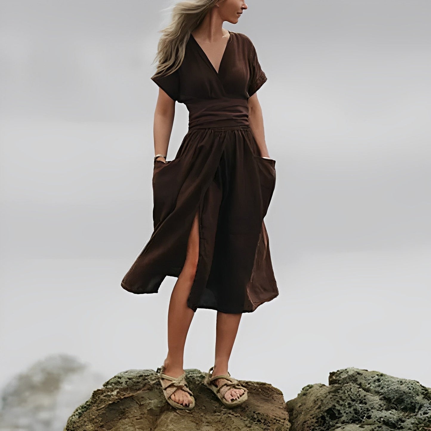 Malia - Elegante en Comfortabele Zomerse Linnen Jurk voor Vrouwen