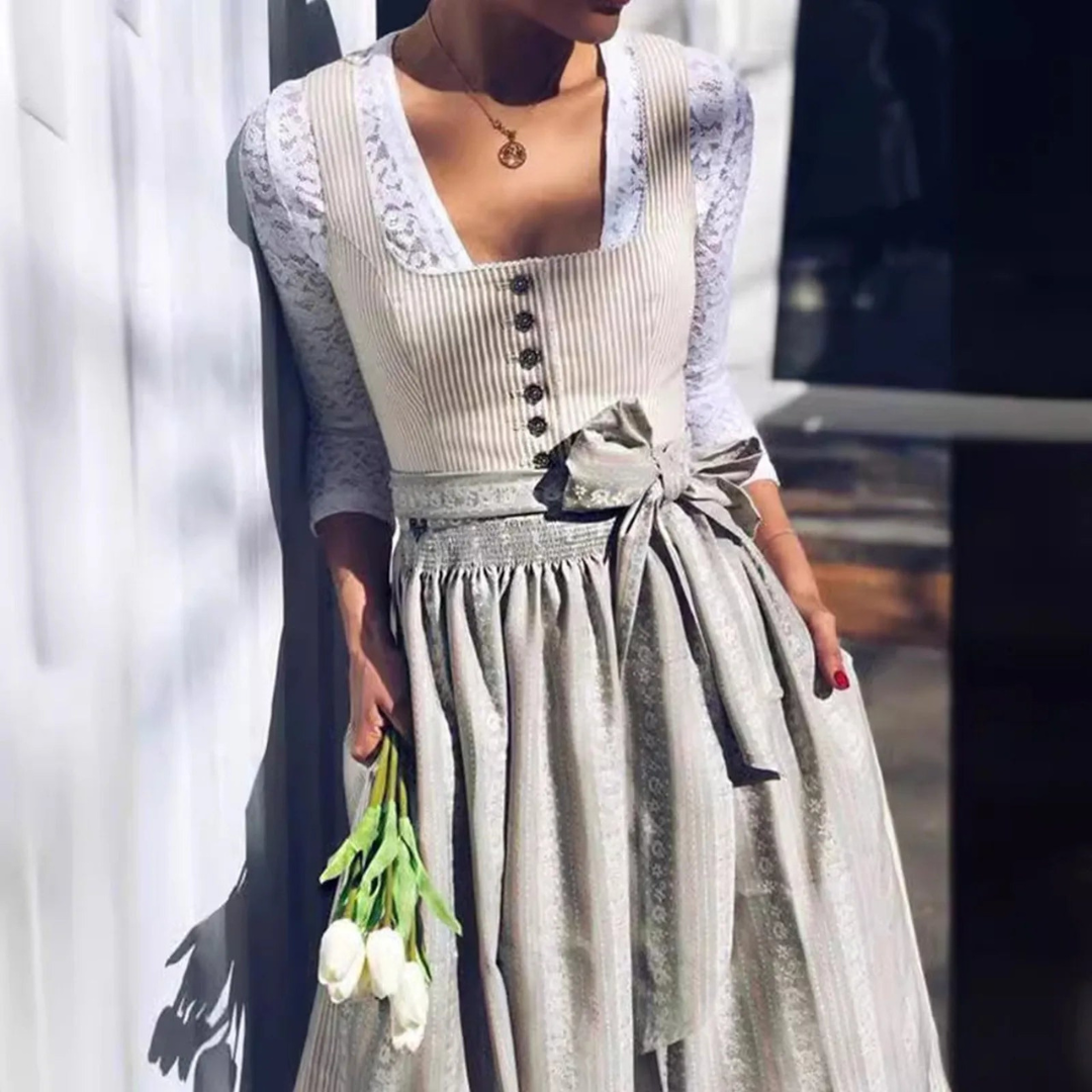 Mette - Dames Vierkante Uitsnede Oktoberfest Dirndl Jurk | 2024
