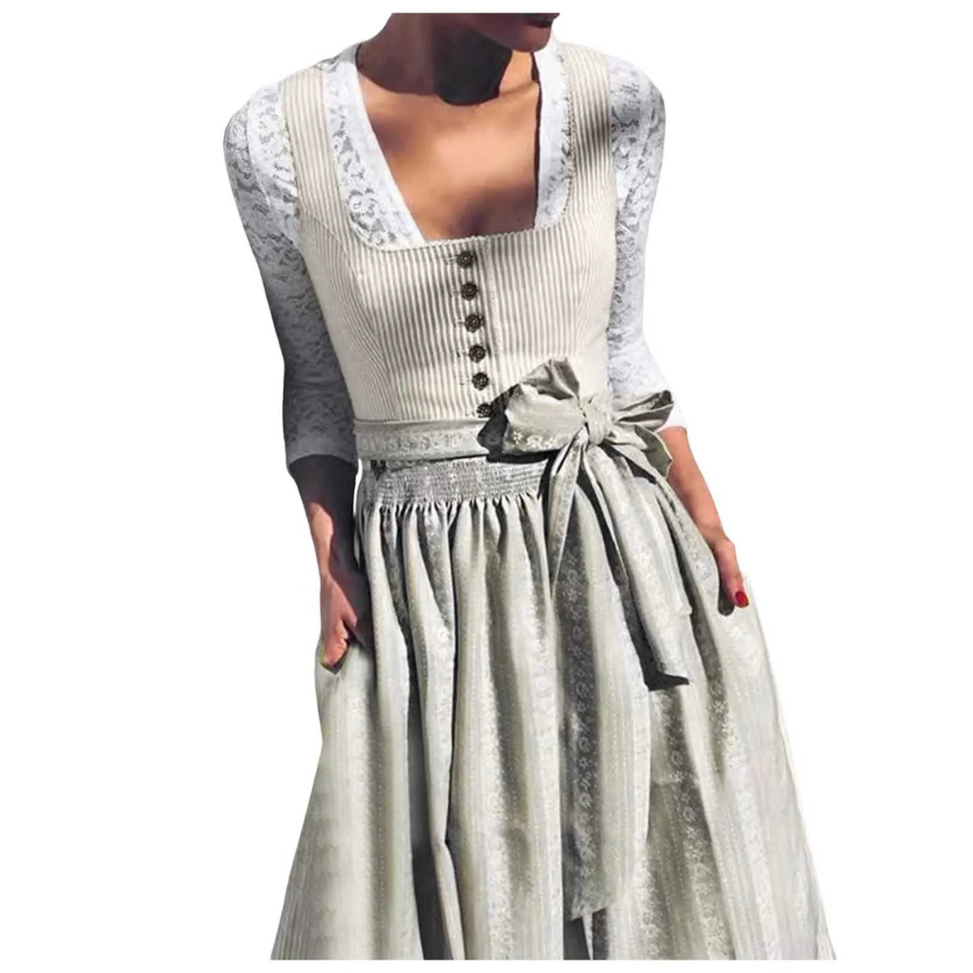 Mette - Dames Vierkante Uitsnede Oktoberfest Dirndl Jurk | 2024