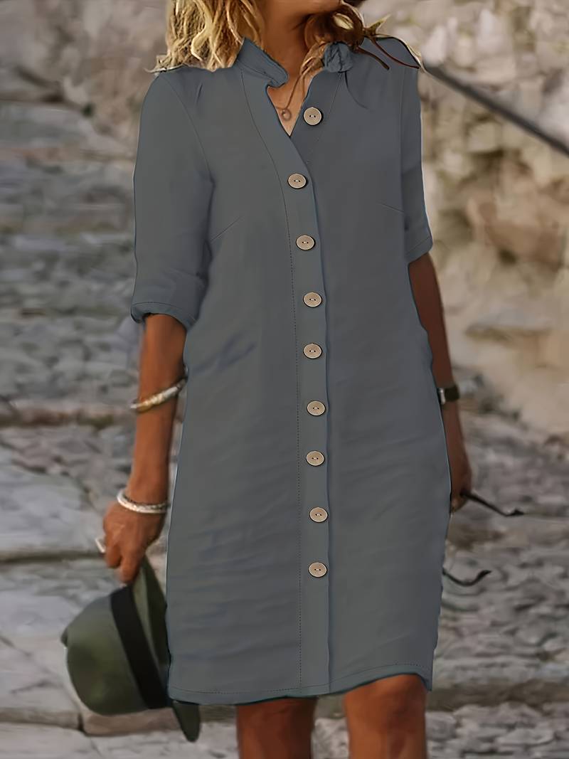 Olivia - Ontspannen Chique Midi Jurk voor Vrouwen