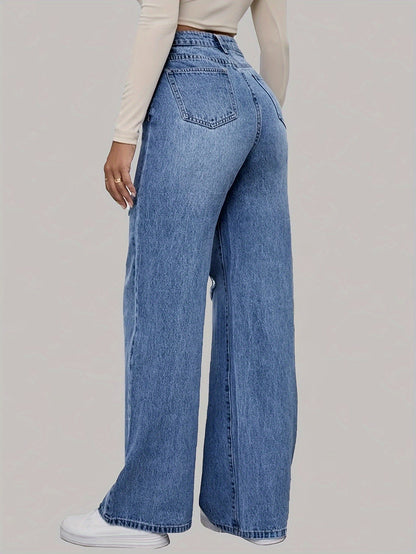 Hart liefdesbrief Graffiti print gescheurd denim Broek - Zoey