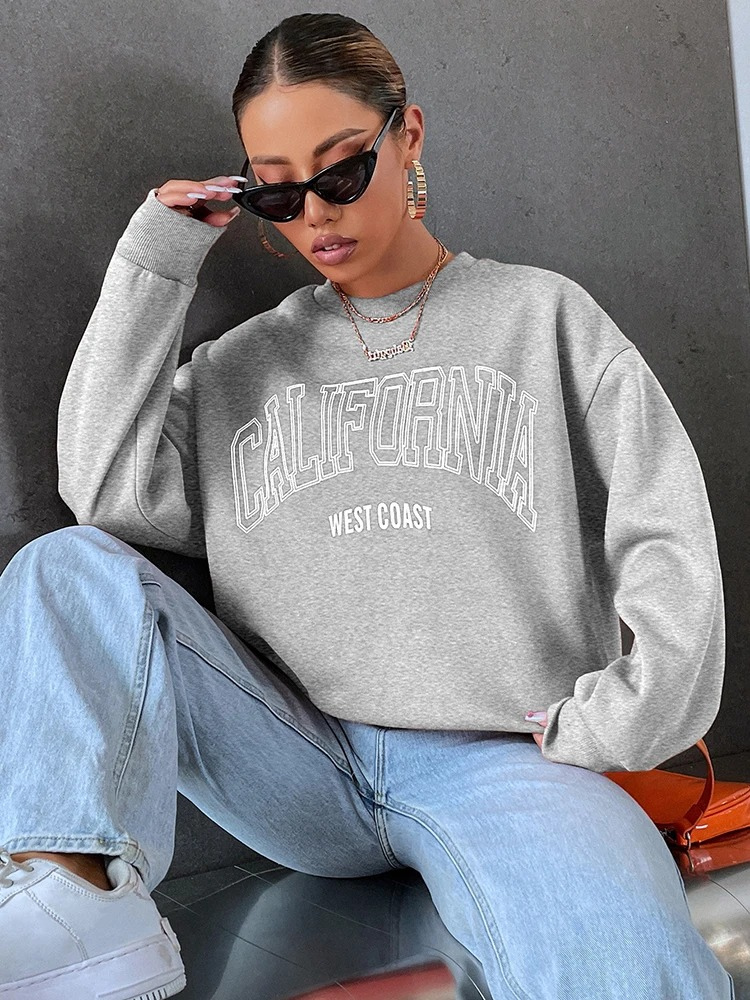 Maxine - Streetwear Herfst California West Coast Oversized Sweatshirt voor Vrouwen