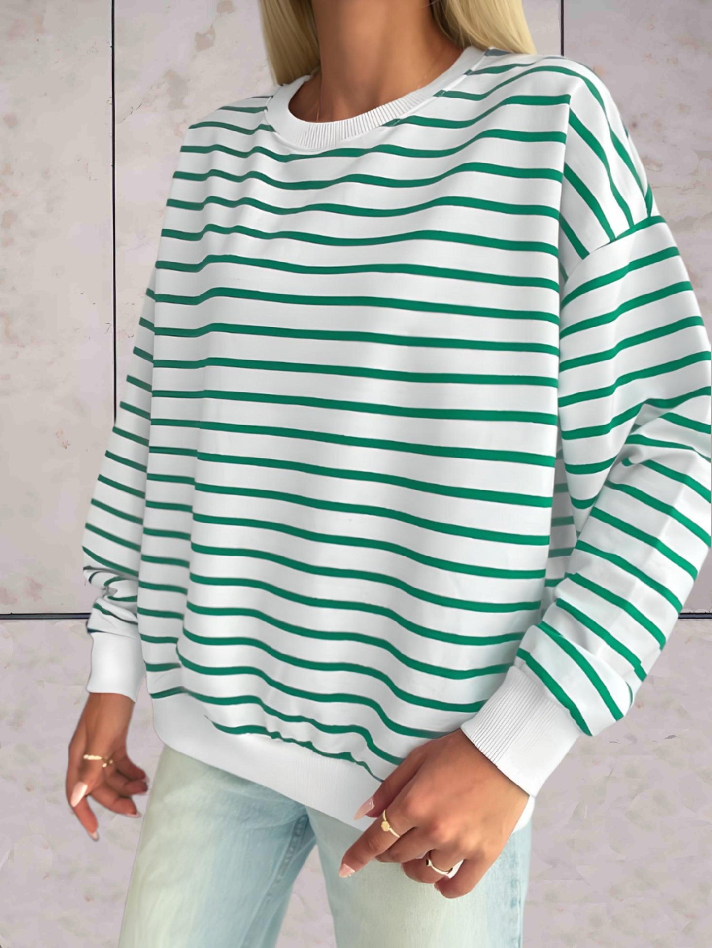 Frankie - comfortabele oversized trui ronde hals in streepdesign