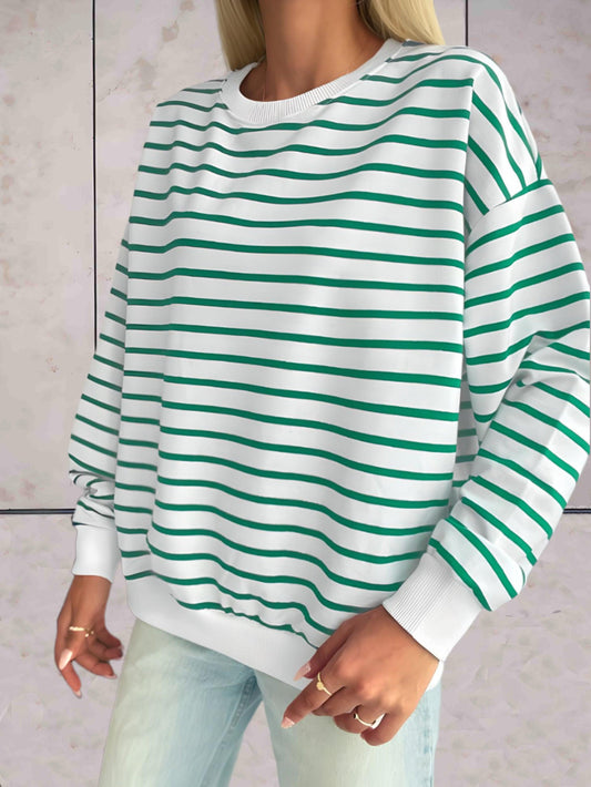 Frankie - comfortabele oversized trui ronde hals in streepdesign