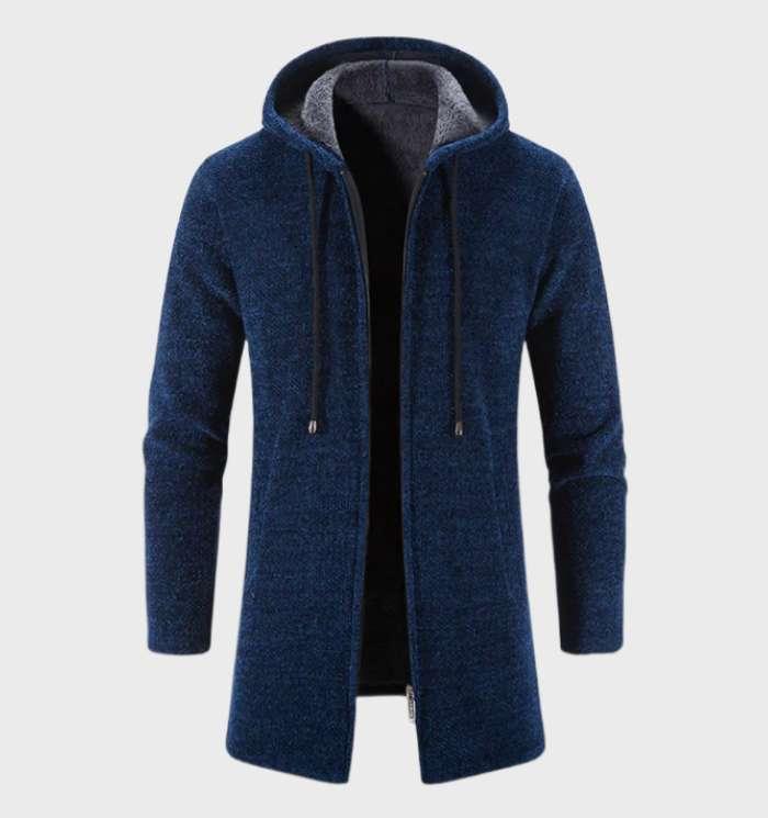 Conner - dik en warm halflang  jack met capuchon en ritssluiting