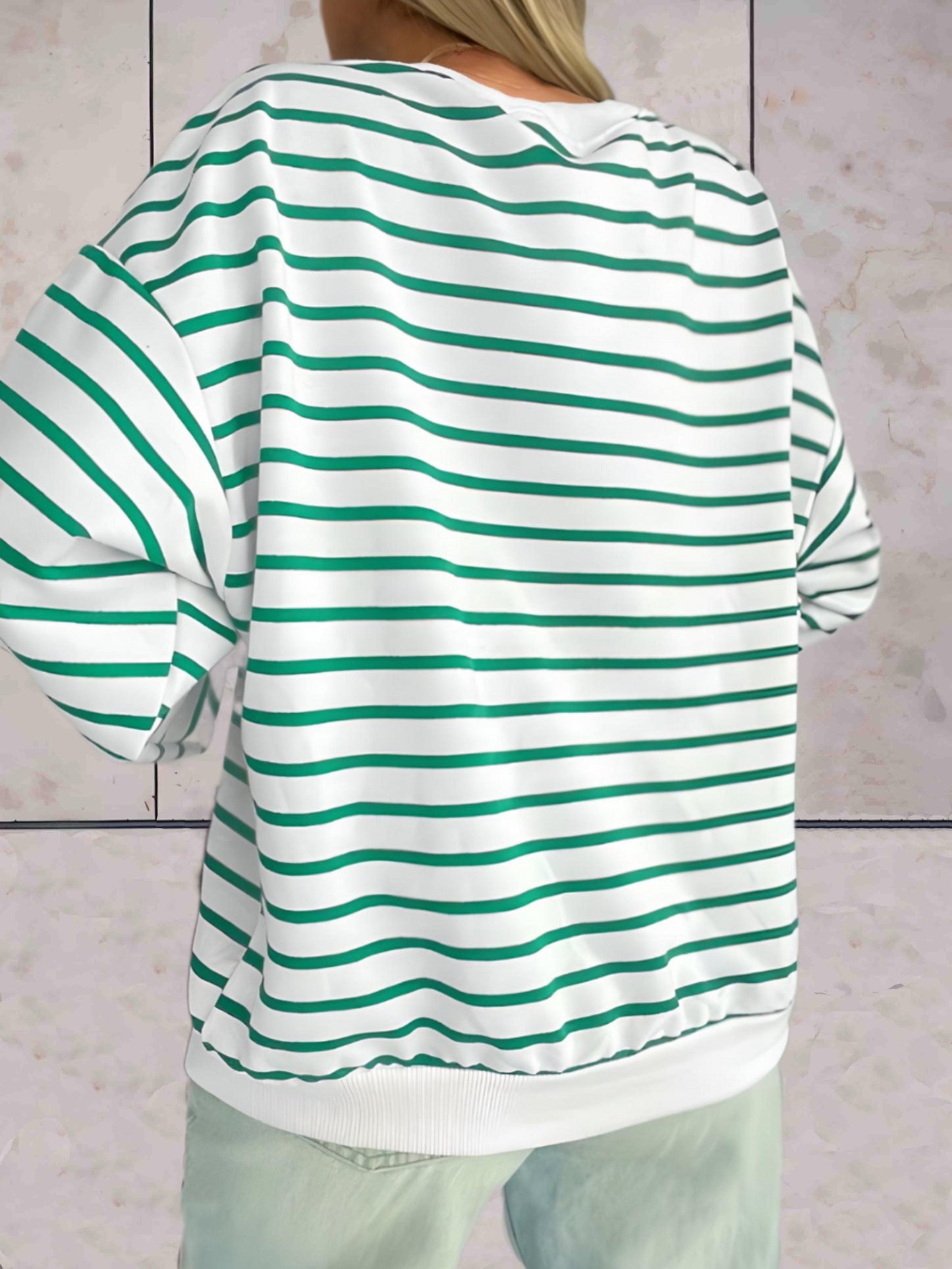 Frankie - comfortabele oversized trui ronde hals in streepdesign