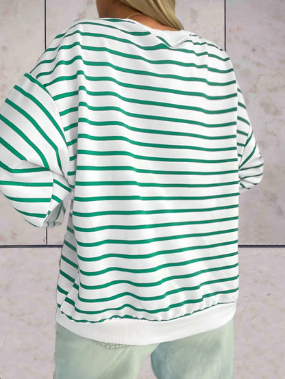 Frankie - comfortabele oversized trui ronde hals in streepdesign