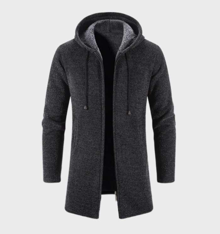 Conner - dik en warm halflang  jack met capuchon en ritssluiting