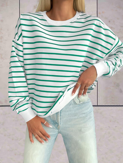 Frankie - comfortabele oversized trui ronde hals in streepdesign