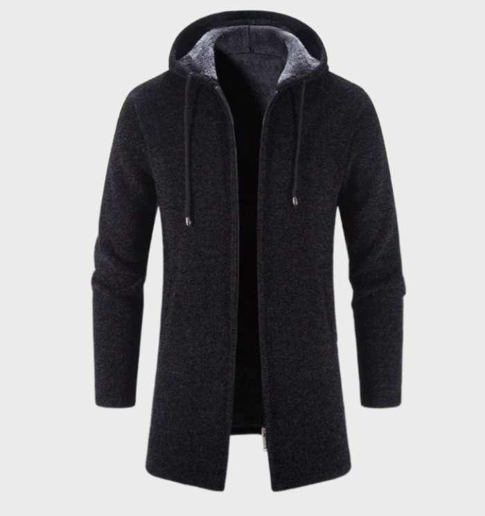 Conner - dik en warm halflang  jack met capuchon en ritssluiting