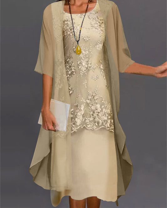 Rishta - Elegante chiffon jurk in twee delen