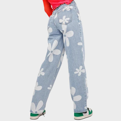 Denim dames jeans met elastiek in de taille